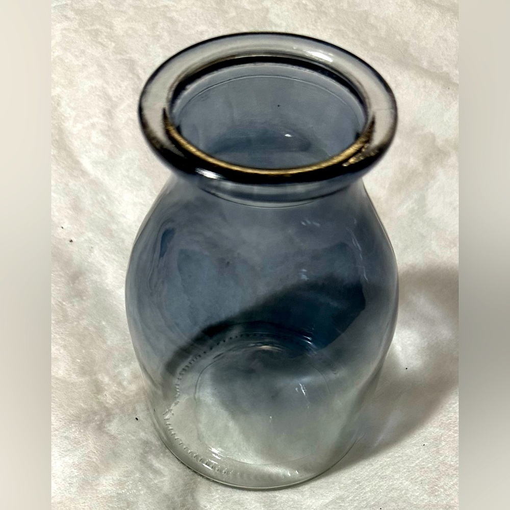 Blue Glass Jar Fades into Clear; Brand New without Tags; Never Used; Vase
